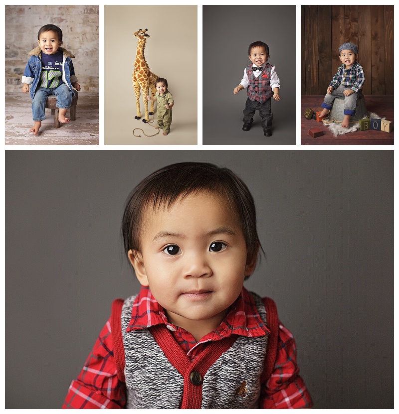 Photo shoot with Auburn baby photographer, Jennifer Wilcox of a one year old baby boy. Birthday portraits and a cake smash.